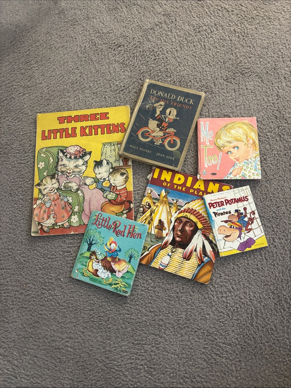 Vintage Kids Storybook Collection - Colorful Yellow, Blue, Red Covers